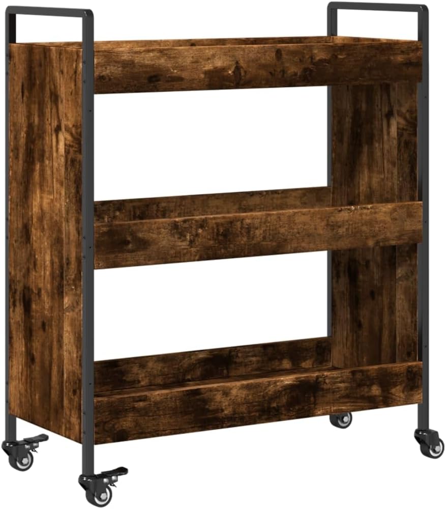 vidaXL Küchenwagen, Servierwagen mit viel Stauraum, Rollwagen Trolley für Küche Bar, Gemüsewagen Meh