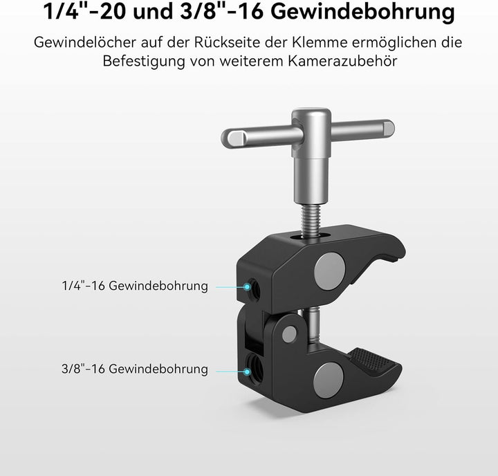 SMALLRIG 10 Zoll Magic Arm mit Super Clamp Large Crab Zangenclip für Monitor LED Licht - KBUM2732, 1