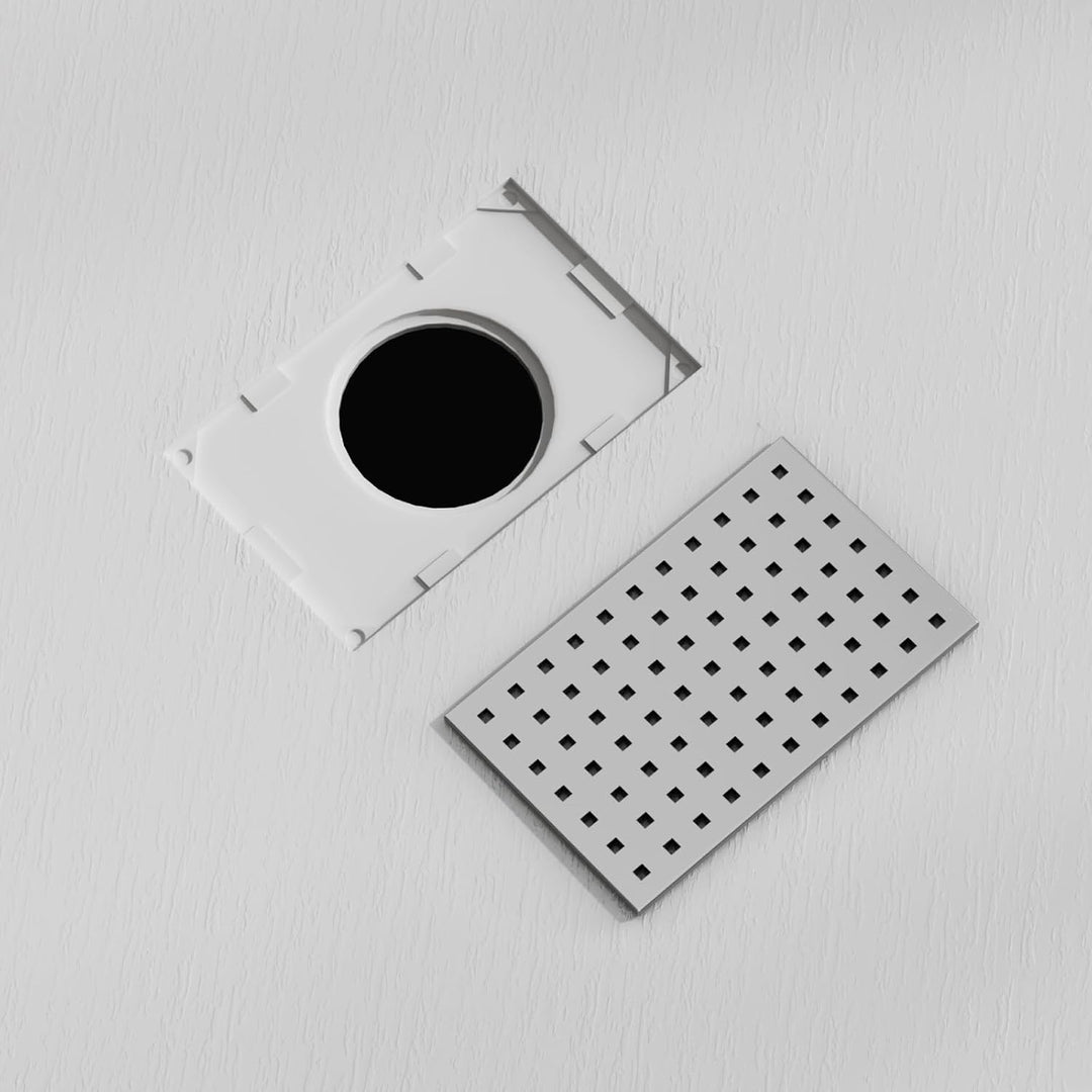 WITEN&amp;NOCK Duschwanne 80x90 cm SMC Brausewanne Weiss Steinoptik Antirutsch Duschtasse Höhe 3,2 cm Ni