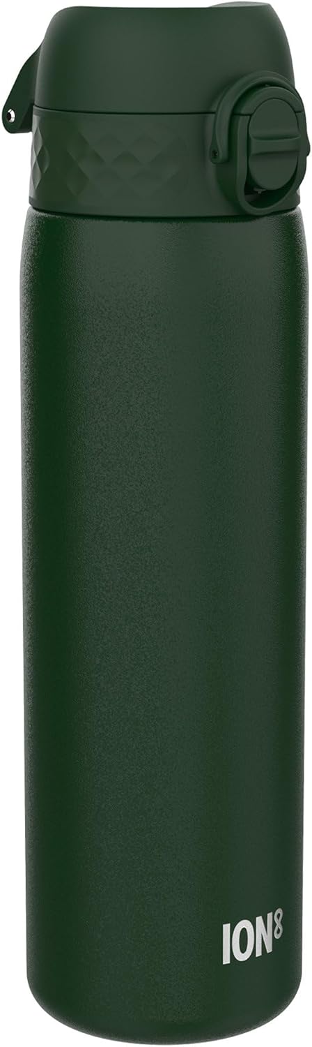 Ion8 Stahl-Trinkflasche, 600 ml, Auslaufsicher, Einhandöffnung, Sichere Verriegelung, Spülmaschinenf