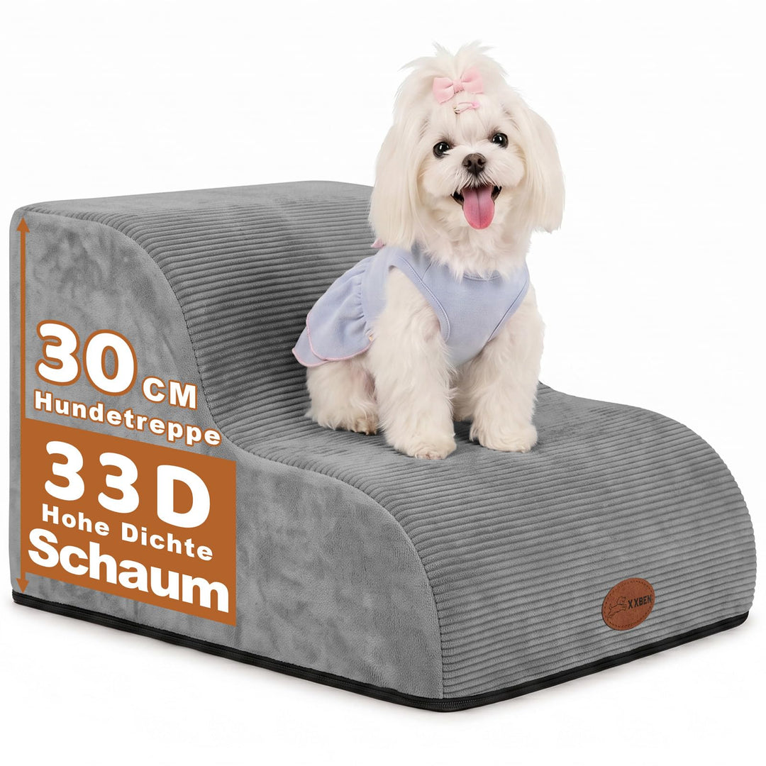 Hundetreppe für Kleine Hunde &amp; Katzen, Haustiertreppe für Sofa, 2 Stufen Dunkelgrau 2 Stufen(40 x 40