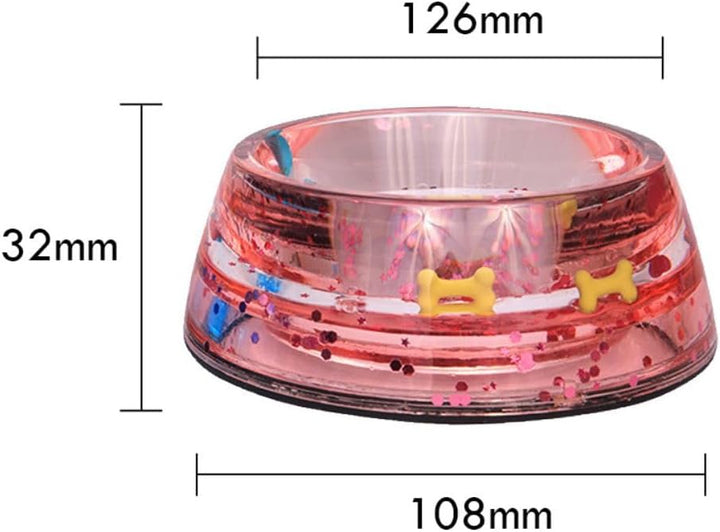 Napf Hund aus Acryl Grösse S rosa | Rutschfester Napf Hund mit Schneekugel-Effekt | Geeignet für kle