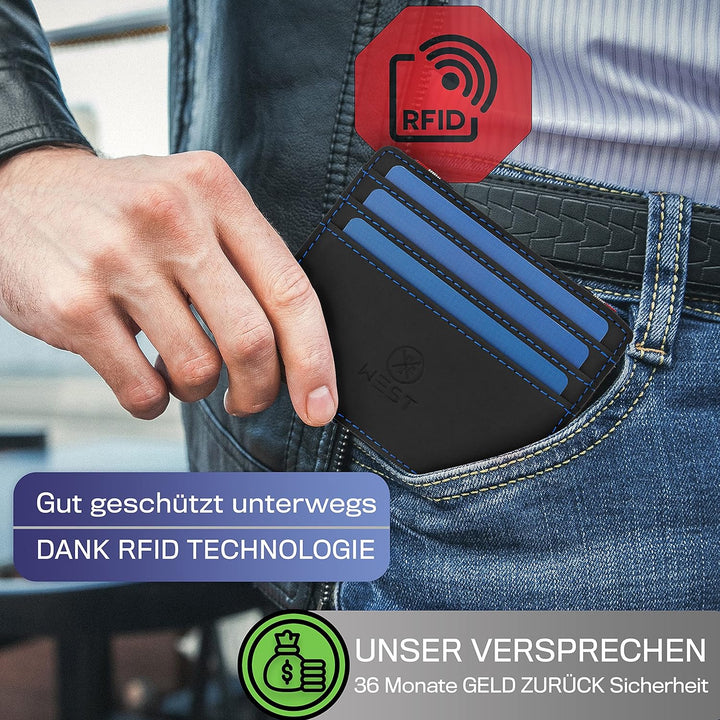 WEST® - Magic Wallet mit Münzfach + Geschenkverpackung - magische Geldbörse kompakt & klein - Trick