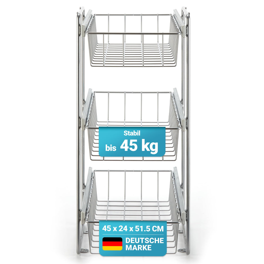 Teleskopschublade für 30cm Schrank – Premium Schrankauszug Küche zum Nachrüsten – Einfache Montage –