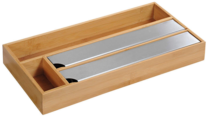 Kesper Folienspender aus FSC-zertifiziertem Bambus – 3-in-1 Organizer für Alufolie, Frischhaltefolie