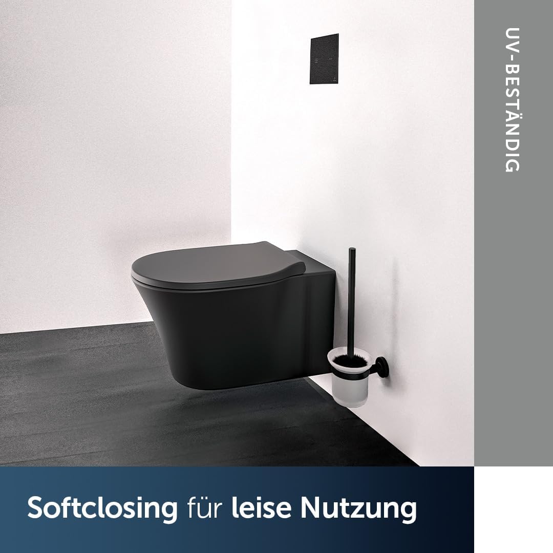 Ideal Standard Connect Air WC-Sitz mit Softclose, Wrapover – Schwarz Matt | Abnehmbarer WC-Sitz mit
