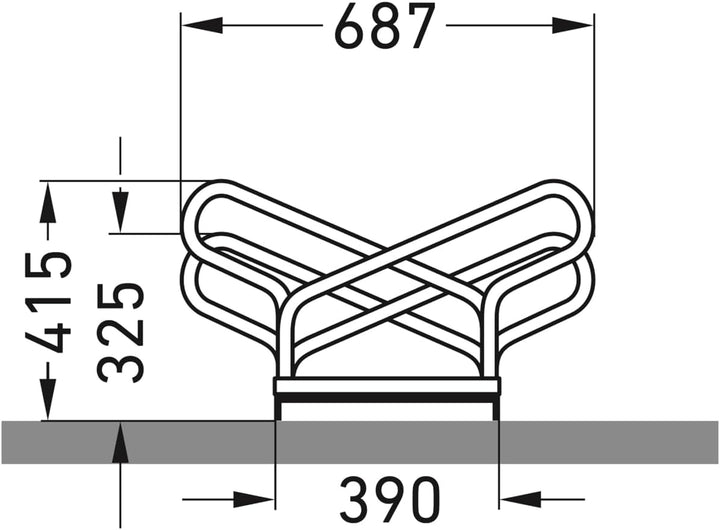 Bügelparker 2162 beidseitig | Fahrradständer für 12 Fahrräder | Abwechselnde Hoch-/Tiefeinstellung |