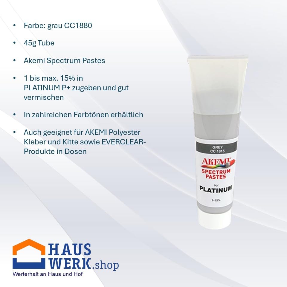HAUSWERK.shop Set Akemi PLATINUM P+ L-Spezial / 170 g mit Farbpaste Platinum P+ CC 1880 grau