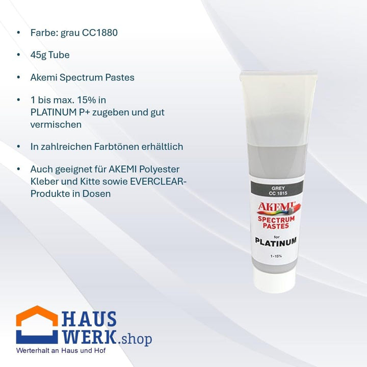 HAUSWERK.shop Set Akemi PLATINUM P+ L-Spezial / 170 g mit Farbpaste Platinum P+ CC 1880 grau