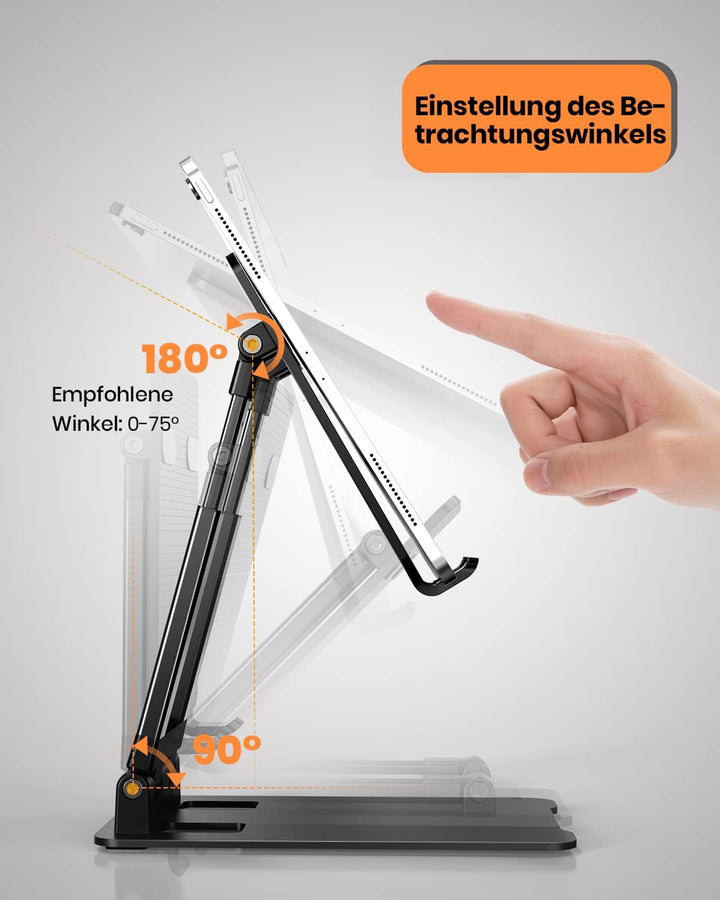 Stabiler Tablet Ständer,Klearlook Faltbarer Tablet Halter mit einstellbarer Höhe/Winkel, Aluminium U