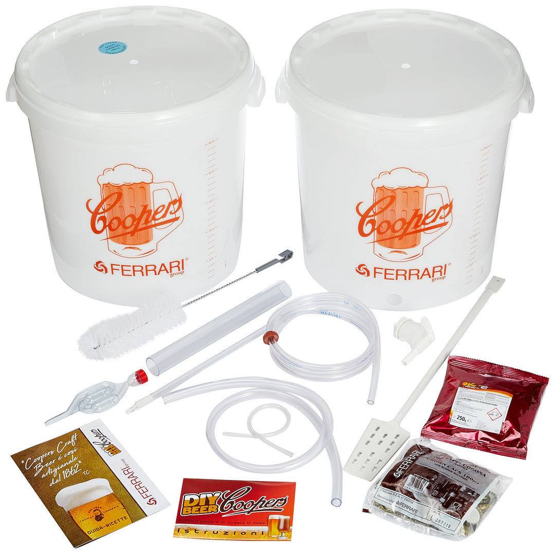 KIT SET ACCESSORI FERMENTAZIONE PRODUZIONE BIRRA FAI DA TE 23 LITRI