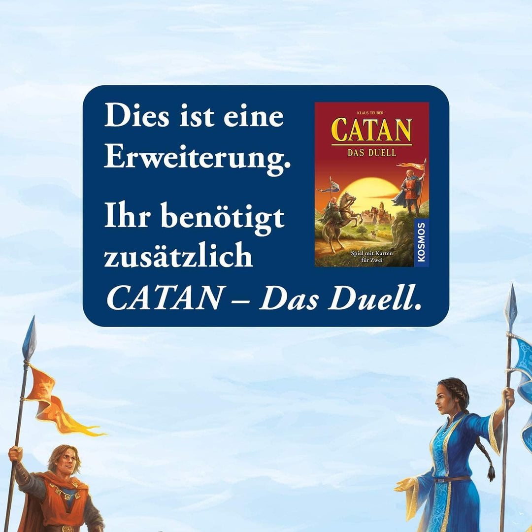 Kosmos 680602 Catan - Erweiterung für Das Duell – Finstere & Goldene Zeiten, Kartenspiel nur mit Cat