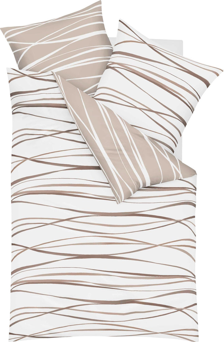 Kaeppel Mako Satin Bettwäsche mit Reissverschluss 155x220 80x80 (584 Natur) Natur 155 x 220 cm, Natu