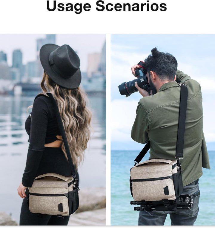 bagsmart SLR DSLR Kameratasche Wasserdicht Fototasche für Spiegelreflexkamera mit Regenhülle,Kleines