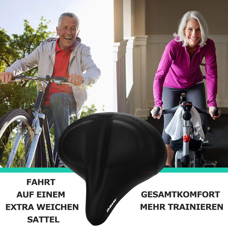 DAWAY Übergrosser Bequemer Fahrradsattel City - C40 Extra Weicher Schaum gepolstert Fahrrad Sattel f