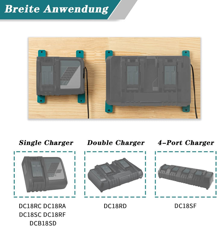 2 Pcs für Makita Ladegerätehalter, Wandhalterung für Makita Ladegeräte DC18RC DC18RD DC18RA DC18RF D