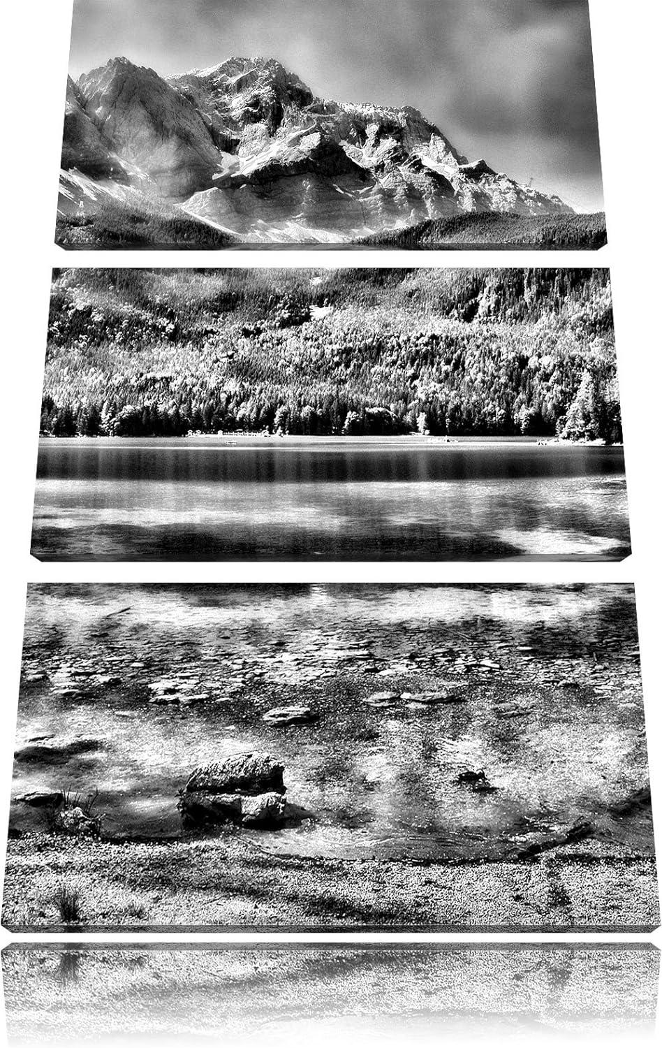 Pixxprint Landschaft Sonne Pflanzen als Leinwandbild/Grösse: 3 Teilig (120x80) cm/Wandbild/Kunstdruc