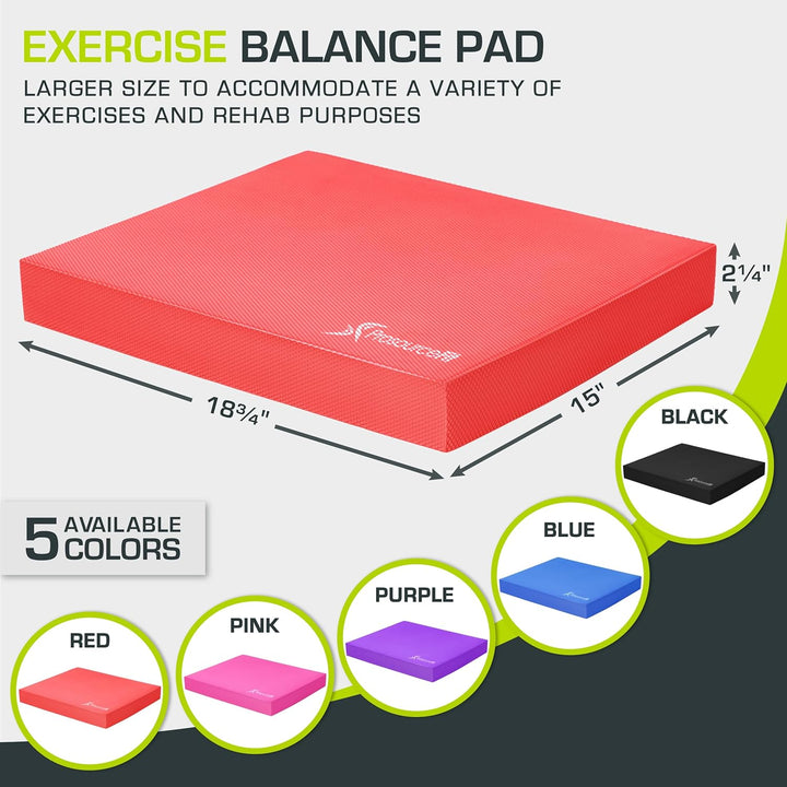ProsourceFit Übung Balance Pad - Rutschfeste gepolsterte Schaumstoffmatte & Knieschoner für Fitness