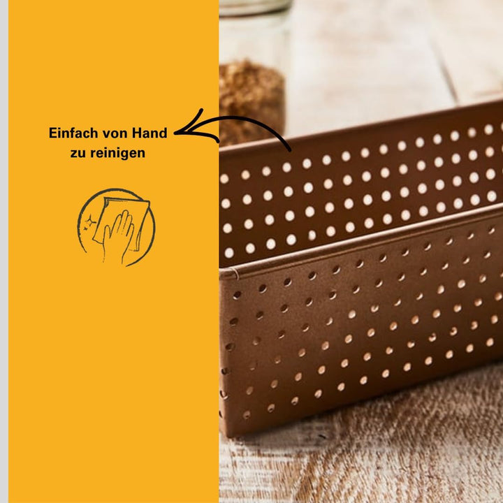 Birkmann, Laib & Seele, perforierte Brotbackform, 20 cm, Backform für kleine Brote, aus bronzefarben