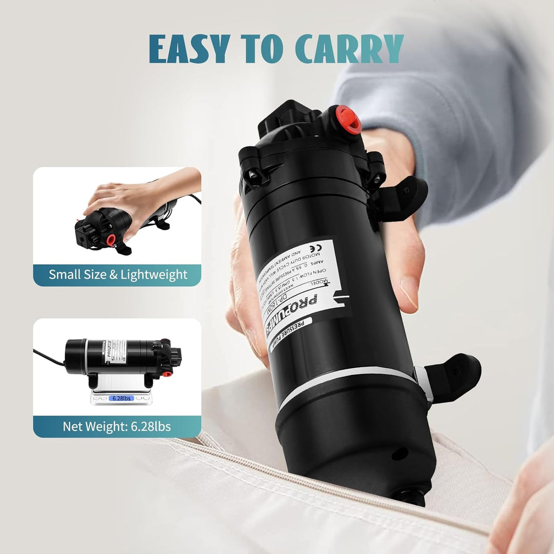 120W Selbstansaugende Wasserpumpe, 5.1–5.5 l/min Membranpumpe | mit Maximaler Betriebsdruck 80–90 ps