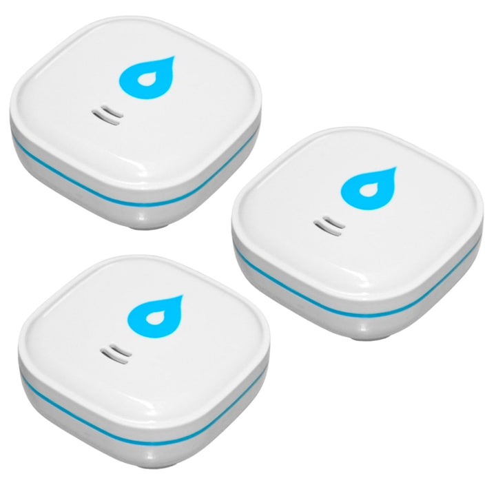 3er Set GS153 Wassermelder mit Batterie 60x60x24,2 mm | Wassersensor mit 85dB Alarm | Wasseralarm Me