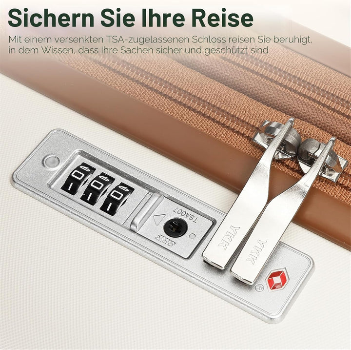 KONO Koffer Trolley Handgepäck Koffer Reisekoffer von ABS+PC Hartschalenkoffer mit 4 Rollen TSA Schl