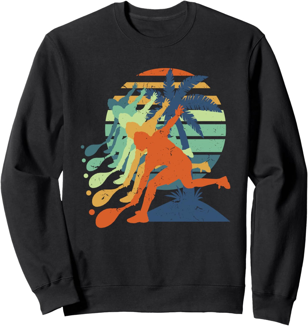 Tennis, Herren, Damen, Kinder, cooler Retro-Look, Vintage, Tennisspieler Sweatshirt