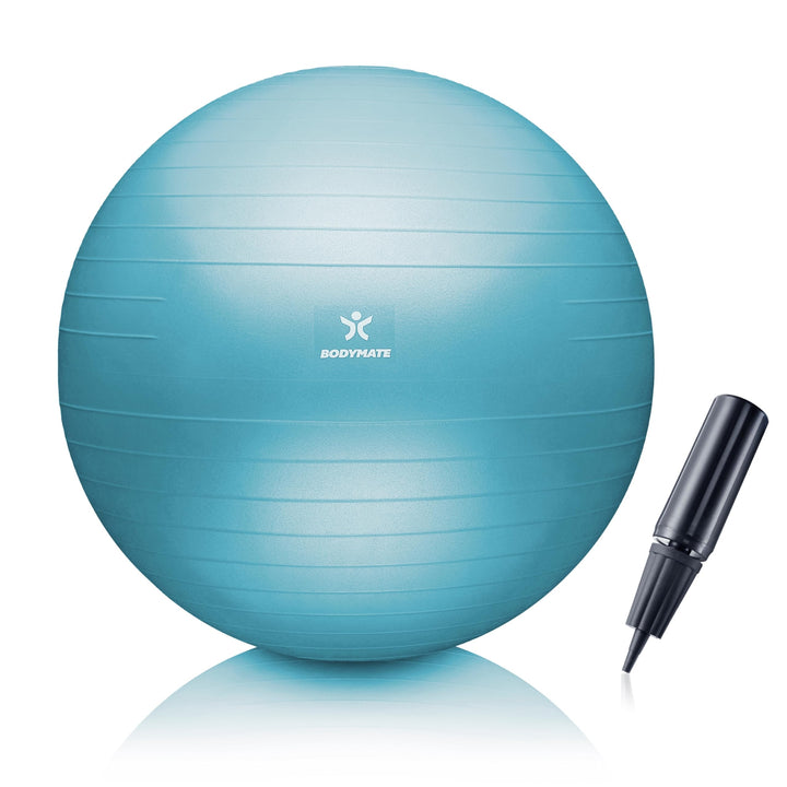 BODYMATE Gymnastikball Sitzball Trainingsball mit GRATIS E-Book inkl. Luft-Pumpe, Ball für Fitness,