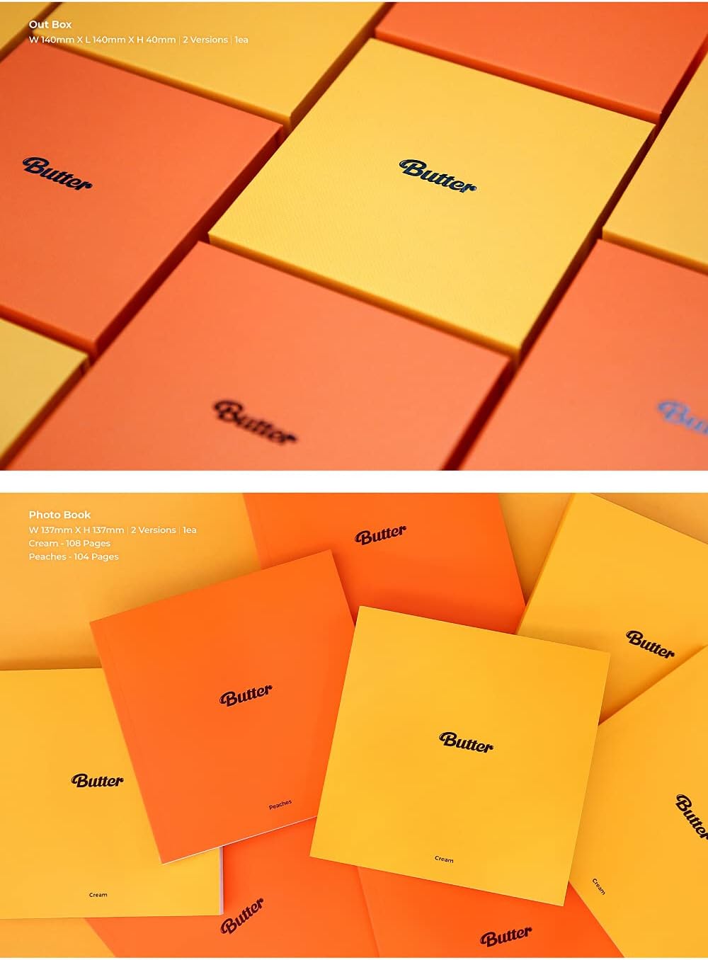 BTS – Butteralbum + extra Fotokarten-Set (Pfirsichver) Pfirsich-ver., Pfirsich-ver.