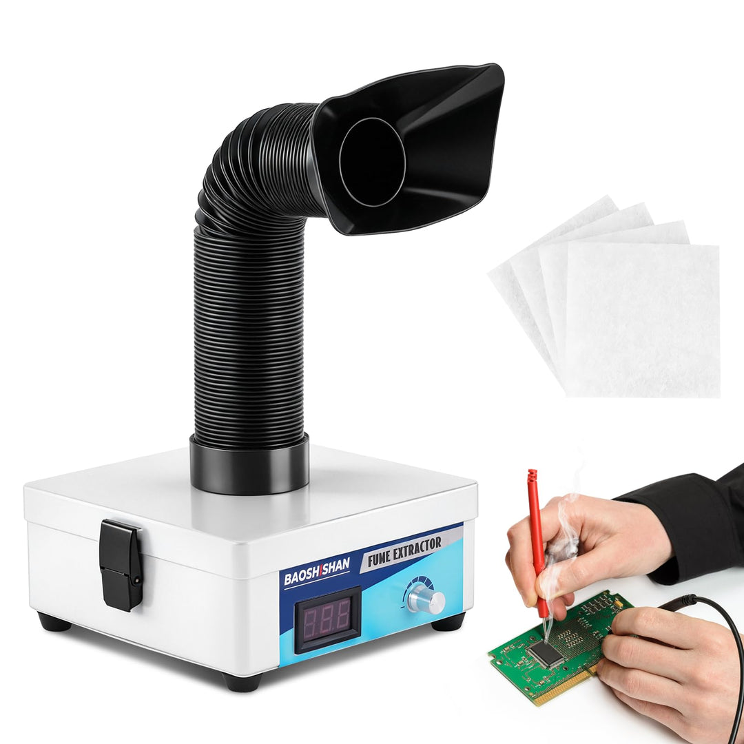 BAOSHISHAN Lötrauchabsaugung Schweissrauchabsauger Mini Desktop Lötrauchabsorber mit 3-Stufen-Filter
