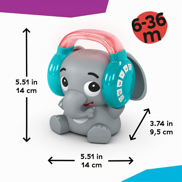 Baby Einstein Earl der Elefant Bluetooth Sound Machine, Musikanlage + Nachtlicht, Baby bis Kleinkind