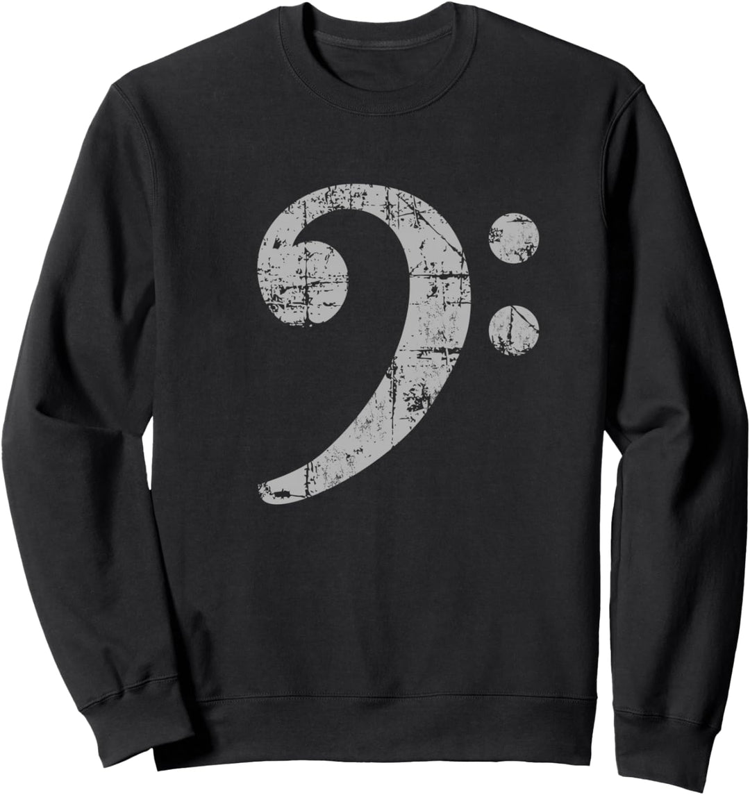 Bass Schlüssel (Vintage/Hellgrau) Bassist Bassisten Sweatshirt