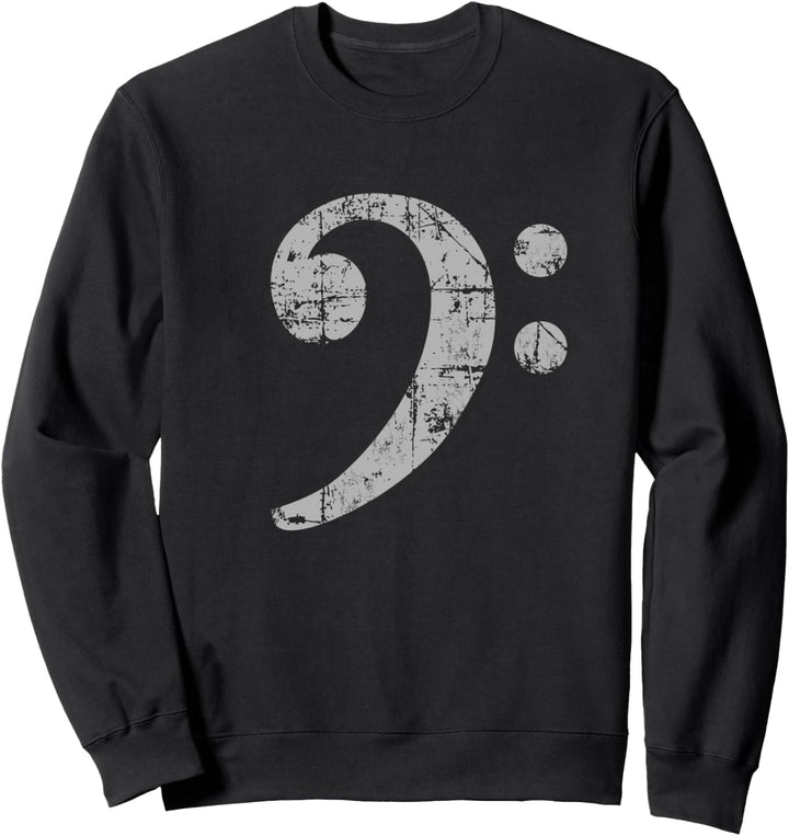 Bass Schlüssel (Vintage/Hellgrau) Bassist Bassisten Sweatshirt