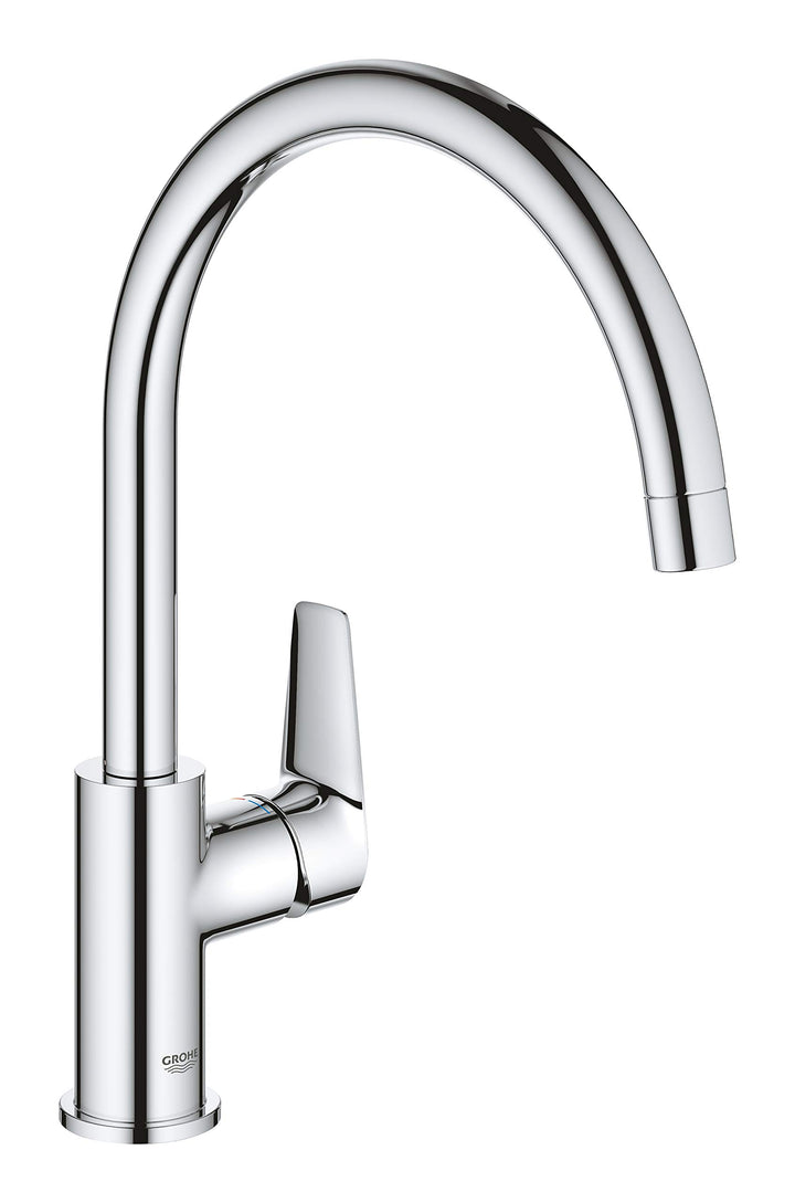 GROHE BauEdge – Einhebel-Küchenmischbatterie (Einlochmontage, hoher Auslauf, Schwenkbereich 360˚, 28