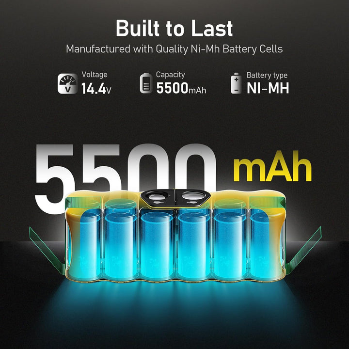 Morpilot 5500mAh Akku für iRobot Roomba, NI-MH Ersatzakku für iRobot Roomba 500 521 530 560 563 565