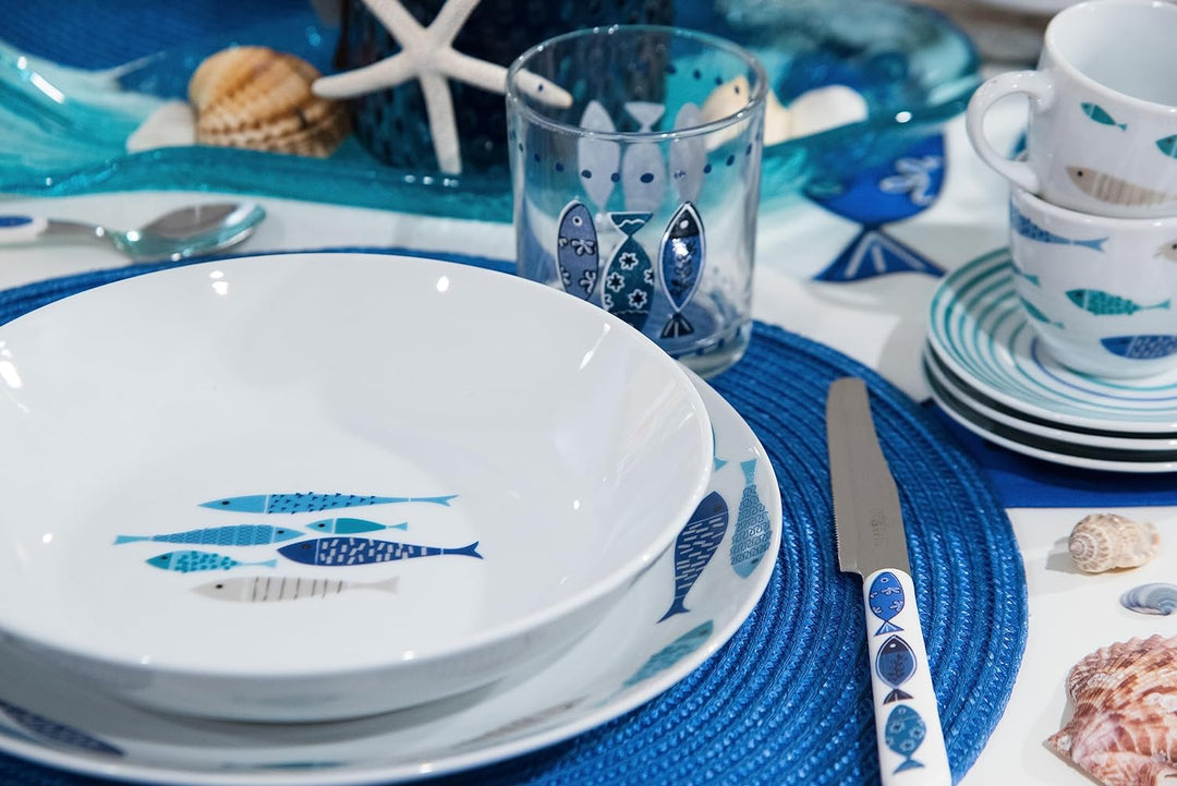 Excelsa Ocean Besteck-Set, 24-teilig, Edelstahl 18/0, Ocean