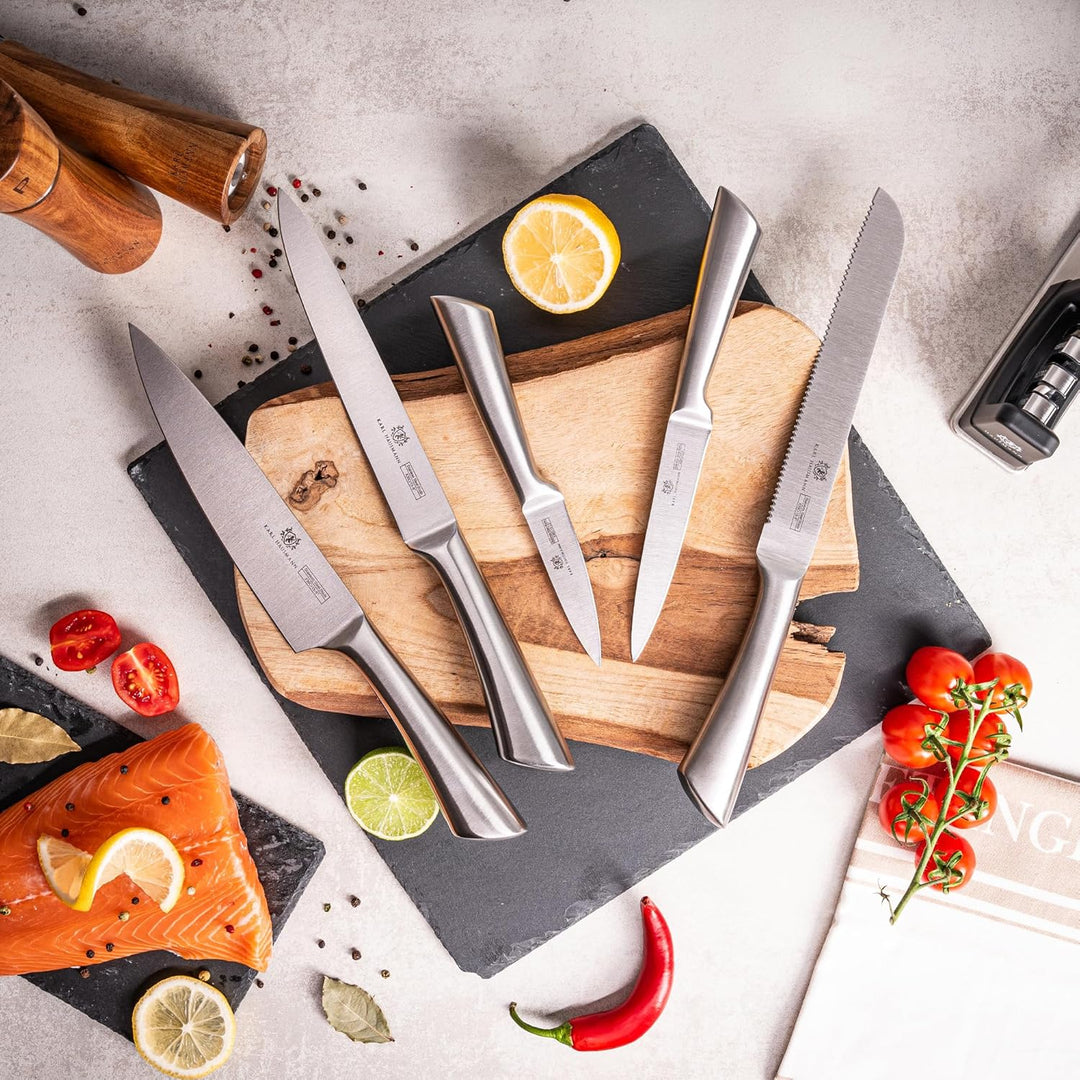 Messerblock mit Messer - 5 Teilig - Messerset und Messer Block - Küchenmesser Set - Kitchen Knife Se