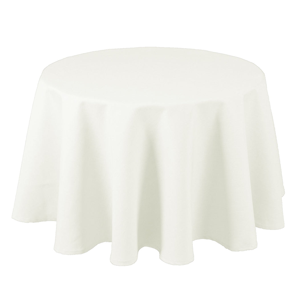 Textil Tischdecke - Leinen Optik - wasserabweisend Rund (Weiss, 180 cm) Weiss 180 cm, Weiss 180 cm