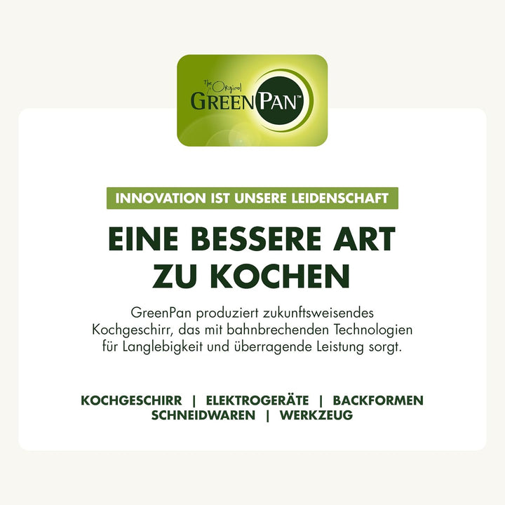 GreenPan Memphis Schmorpfanne (28 cm/4,2 L), gesunde keramische Antihaftbeschichtung, PFAS-frei, ind