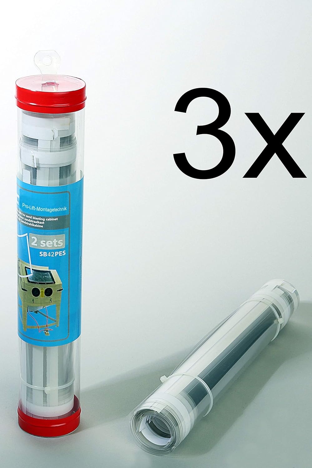 Pro-Lift-Montagetechnik Ersatzfolien für 350/420L Sandstrahlkabine, 3 Verkaufseinheiten bestehen aus