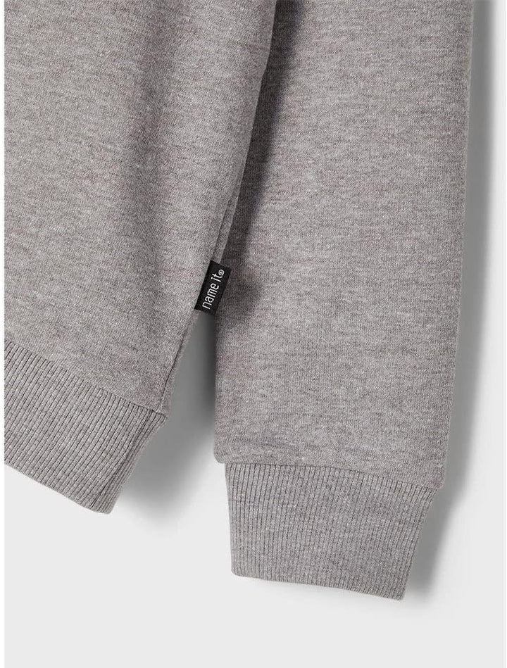 NAME IT Mädchen Kapuzen Sweater aus Bio-Baumwolle 122-128 Grey Melange, 122-128 Grey Melange