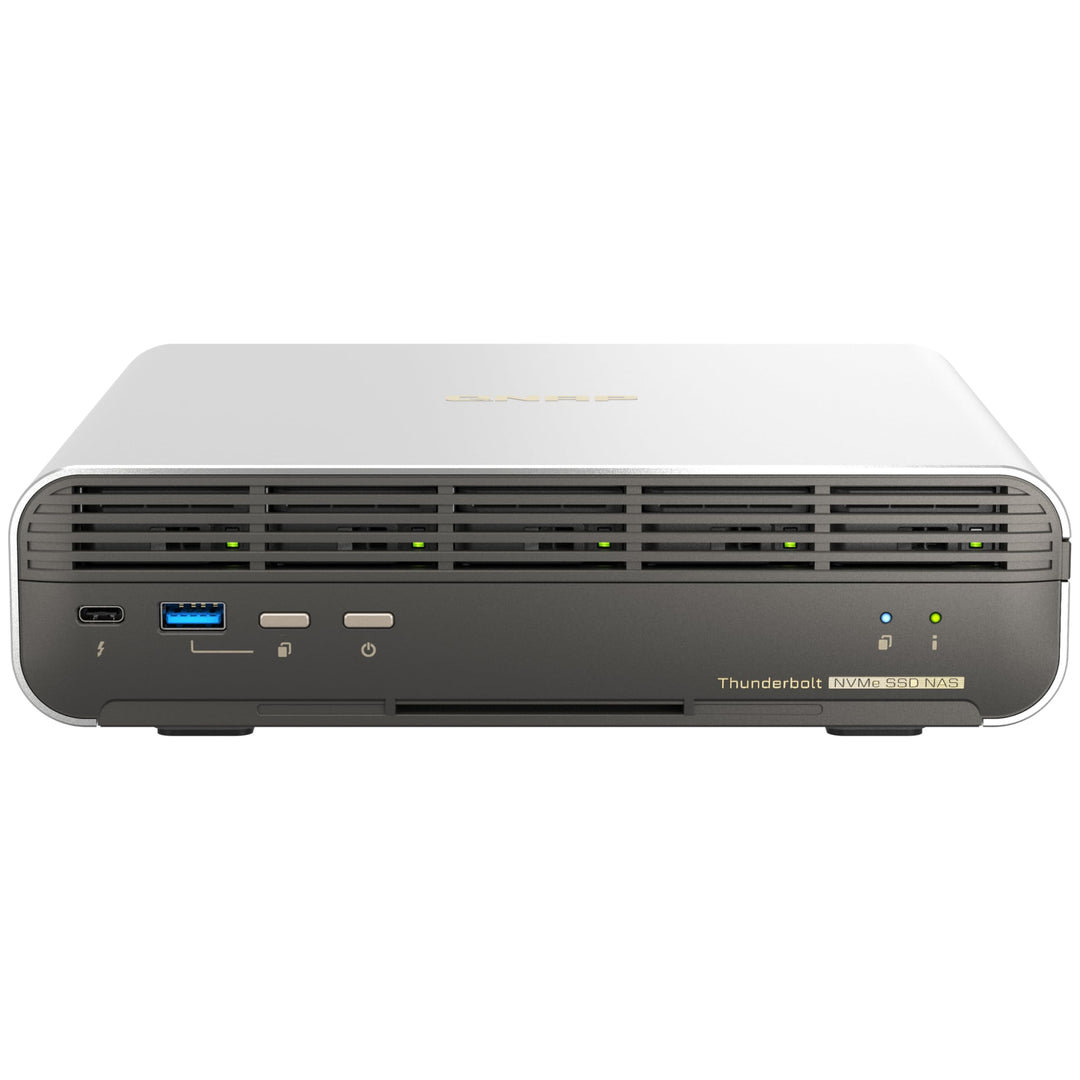 Qnap TBS-h574TX-i3-12G Thunderbolt Compact All-Flash | 5 x E1.S or M.2 SSD's, Intel Core i3-1320PE (
