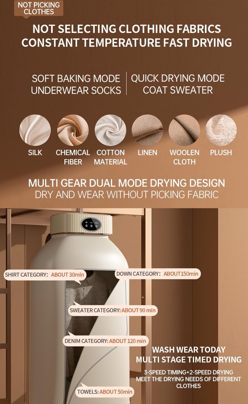 Portable clothes dryer, Elektrischer Wäschetrockner, Elektrisch Tragbare Trockner mit Trocknerbeutel