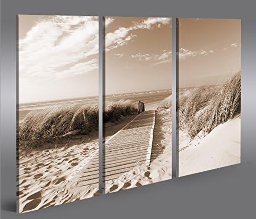 islandburner Bild Bilder auf Leinwand Strand Sepia Nordseestrand Langeoog 3p XXL Poster Leinwandbild