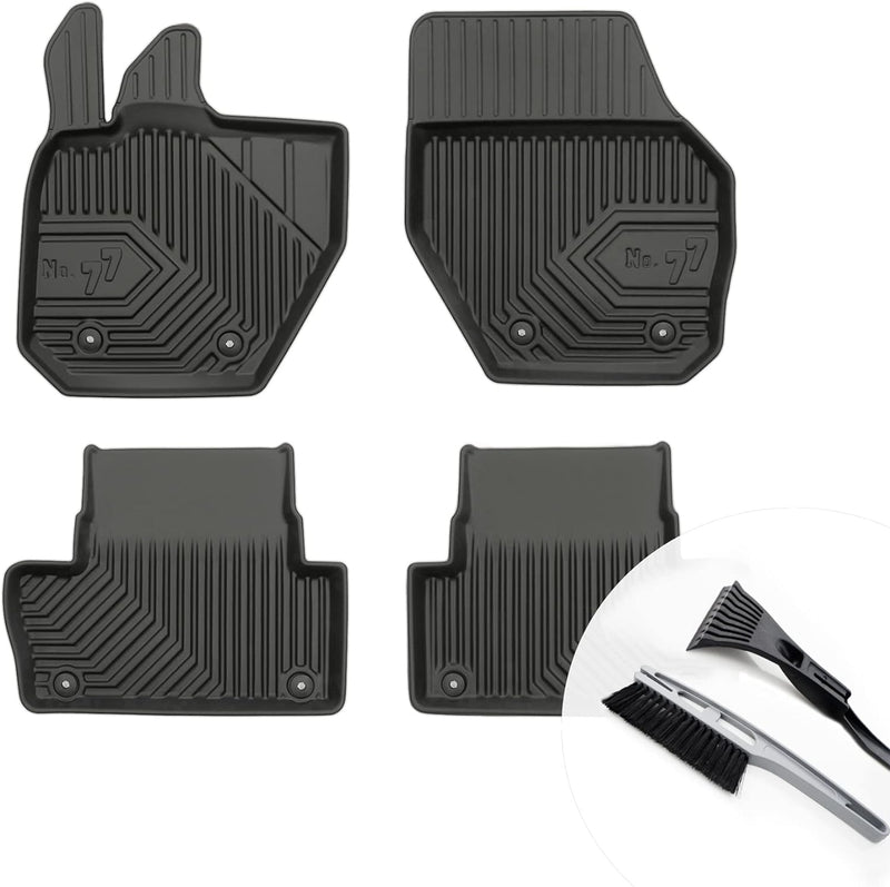 Gummimatten Auto Fussmatten mit Rand Gummi Automatten 4-teilig Set - passend für Volvo XC60 I 2008-2