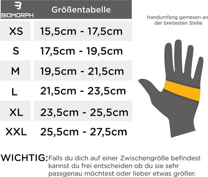 BIOMORPH Trainingshandschuhe für Damen und Herren | Fitness Handschuhe für Krafttraining, Bodybuildi