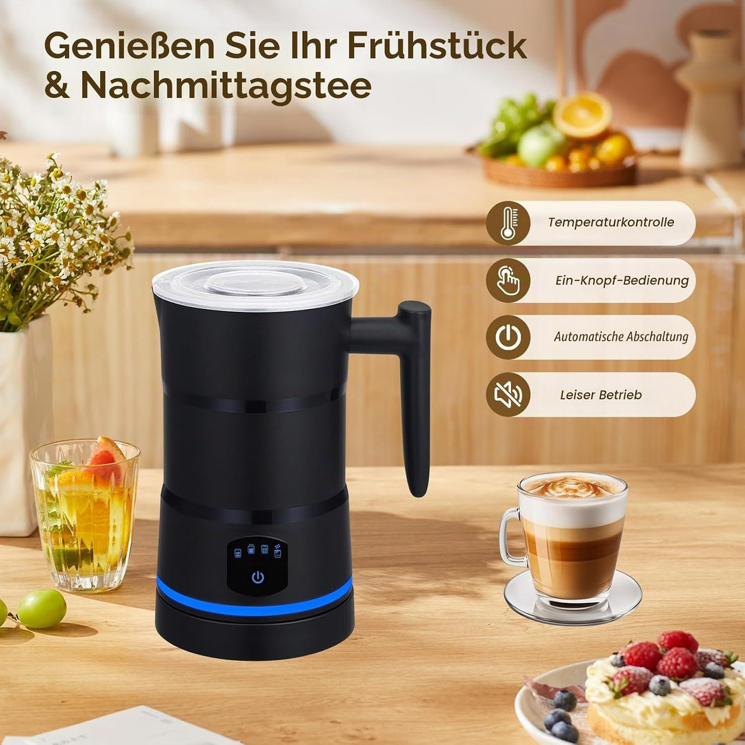 Milchaufschäumer Elektrisch 4 in 1,430ml Grosses Automatischer Milchschäumer,Geräuschloser,Abschaltu