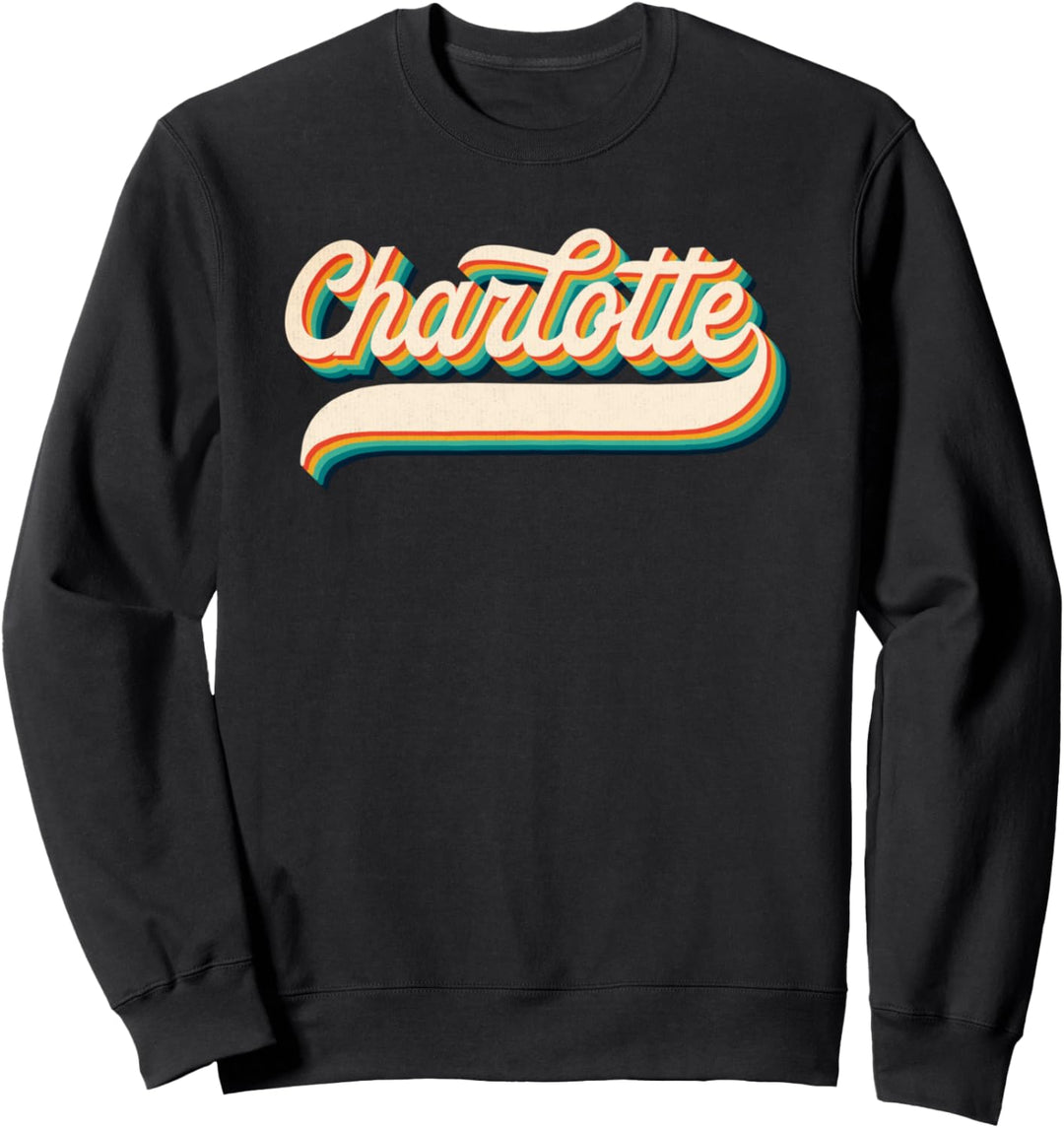 70s Vintage Retro Charlotte North Carolina Throwback Gift Sweatshirt