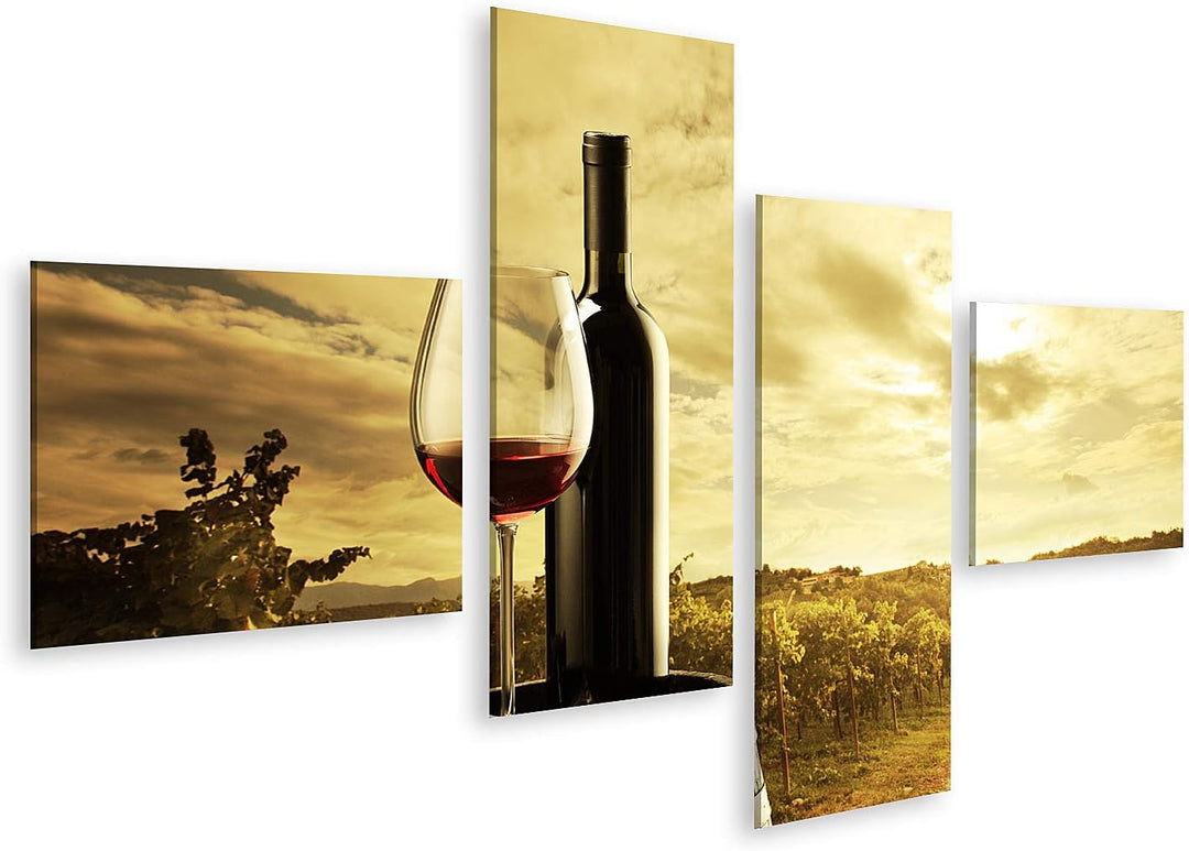 islandburner Bild auf Leinwand Rotweinflasche Und Weinglas Auf Gewölbtem Fass Bilder Wandbilder Post