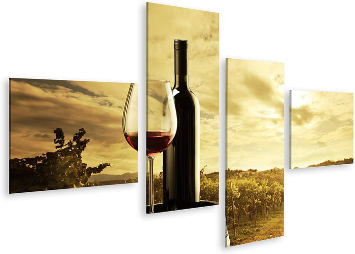 islandburner Bild auf Leinwand Rotweinflasche Und Weinglas Auf Gewölbtem Fass Bilder Wandbilder Post